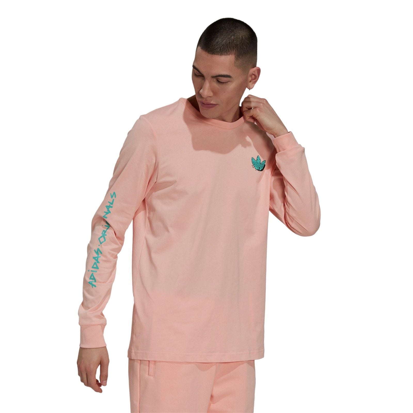 adidas Originals Funny Dino Long Sleeve T-Shirt - Pink - ViaductClothing -  -  