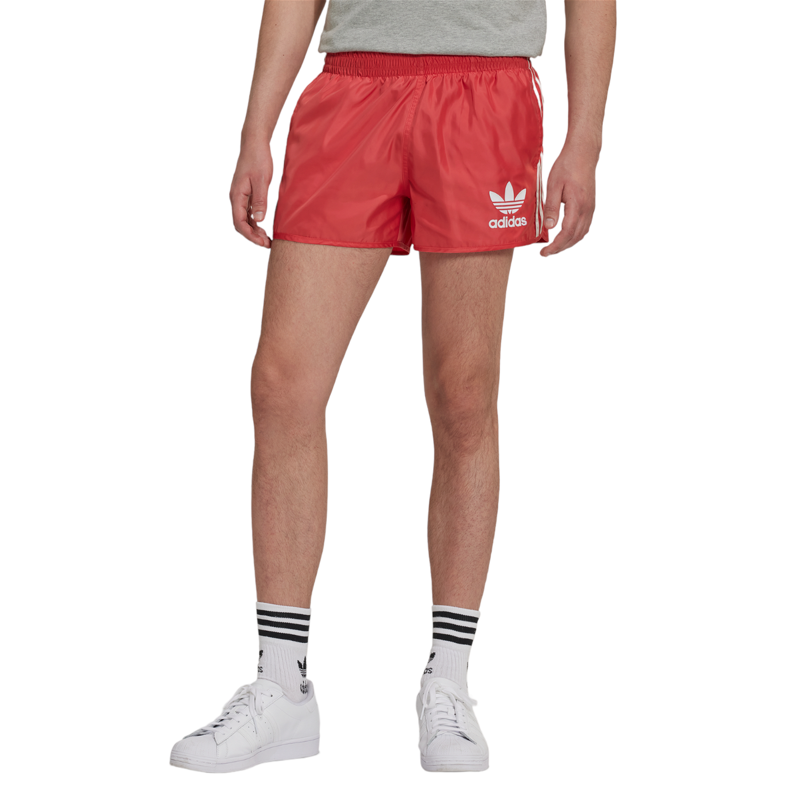 adidas Originals Graphic Mellow Ride Club Satin Retro Shorts - Red - ViaductClothing -  -  