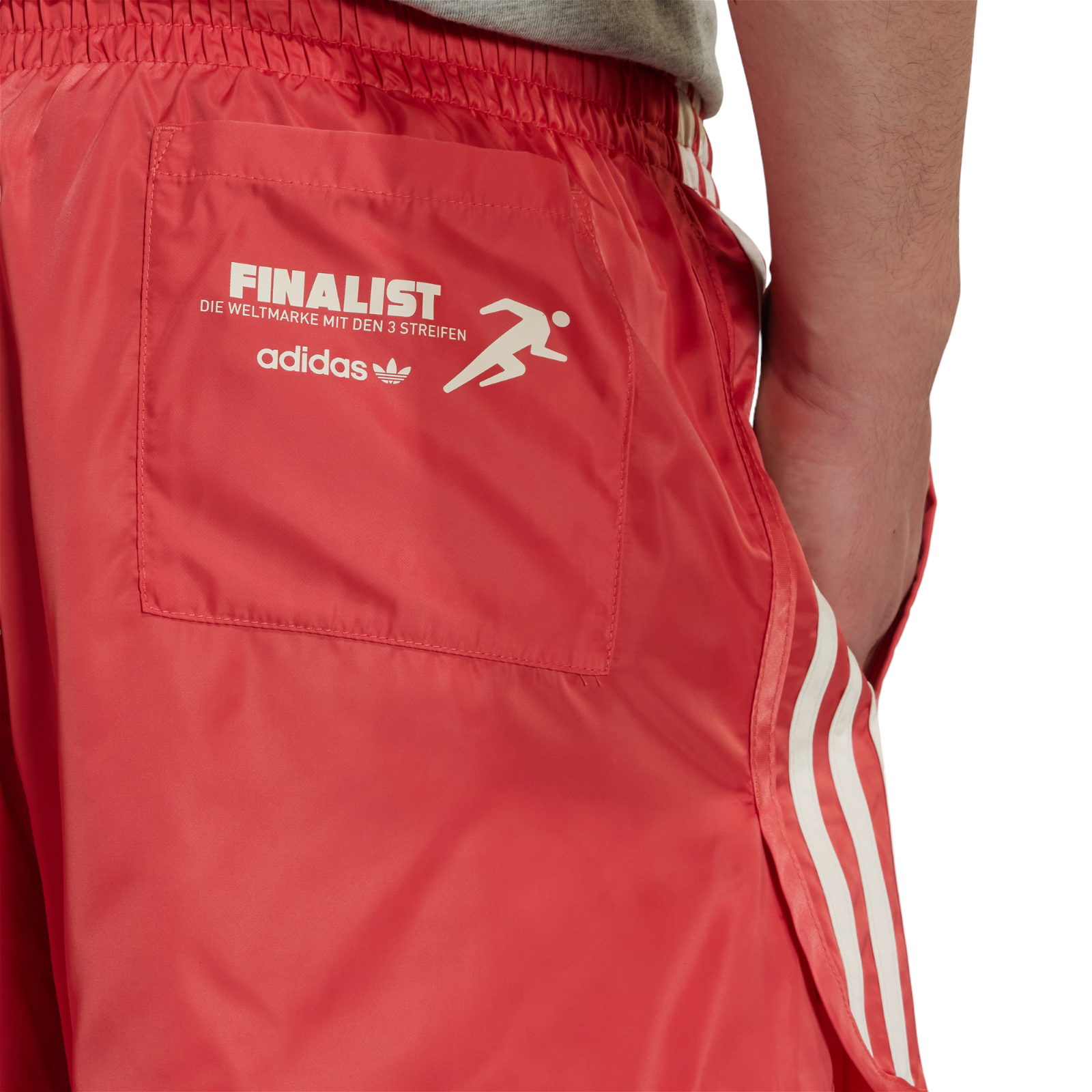 adidas Originals Graphic Mellow Ride Club Satin Retro Shorts - Red - ViaductClothing -  -  