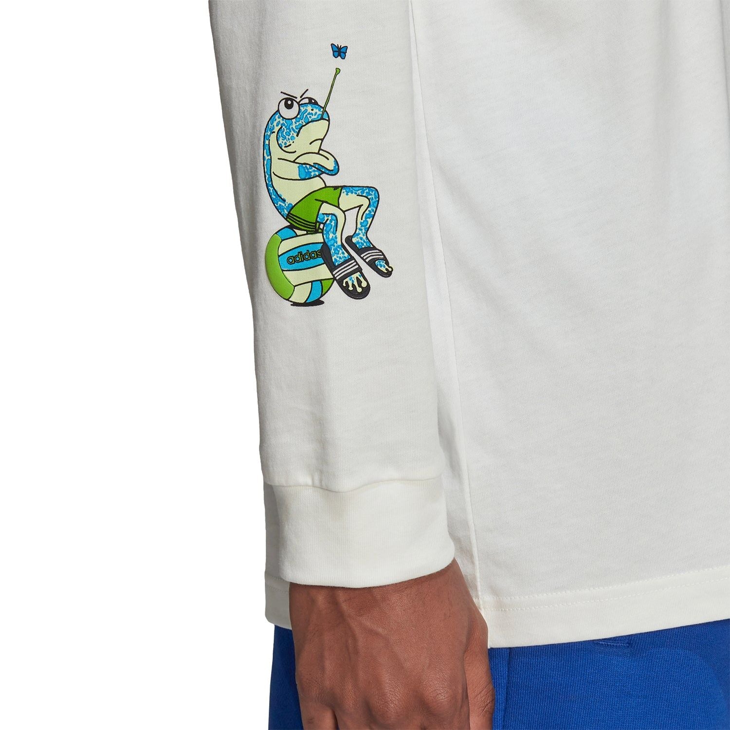adidas Originals Graphic Stoked Fish Long Sleeve T-Shirt - White - ViaductClothing -  -  