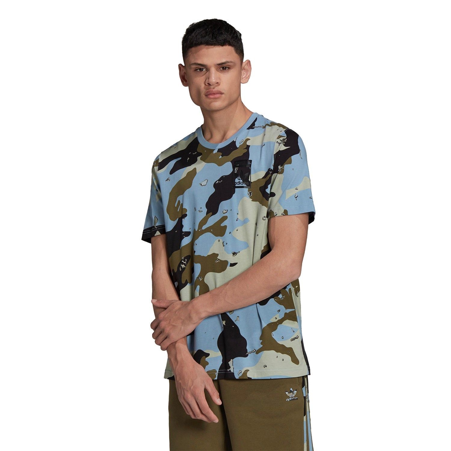 adidas Originals Graphics Camo Allover Print Tee - Ambient Sky Blue - ViaductClothing -  -  
