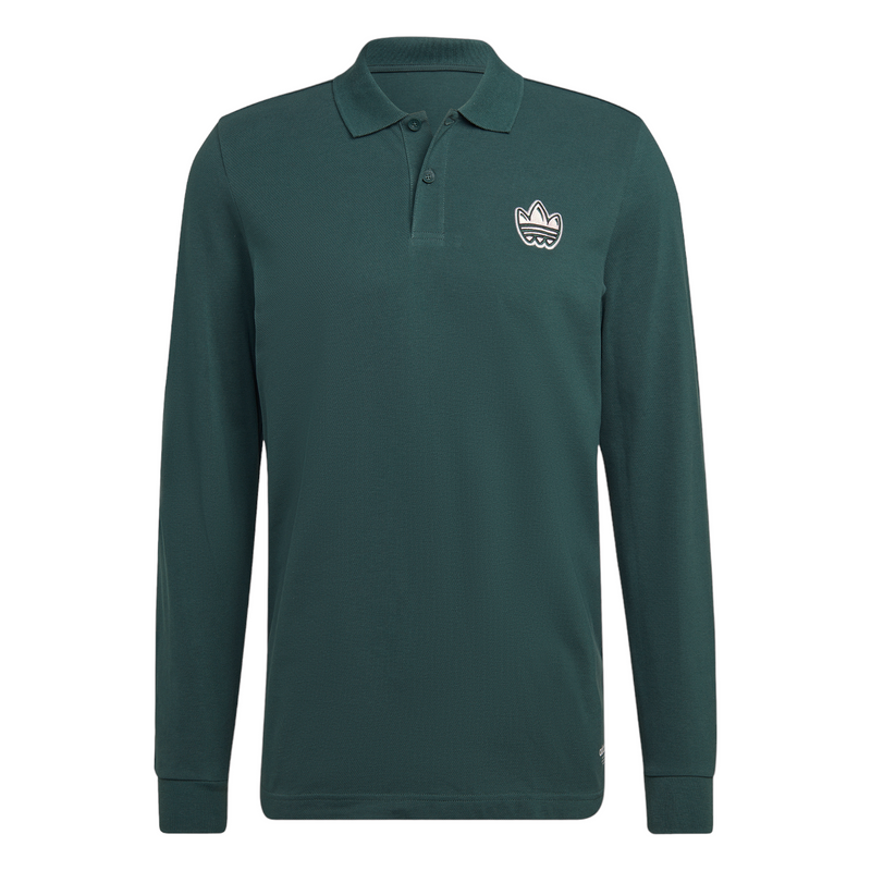 adidas Originals Graphics Campus Long Sleeve Polo Shirt - Green - ViaductClothing -  -  