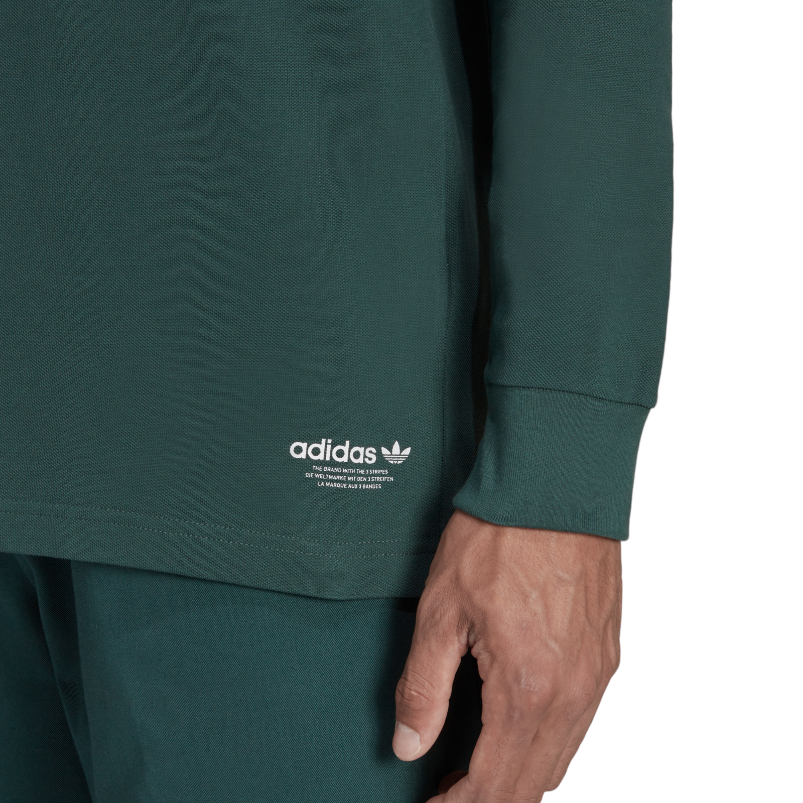 adidas Originals Graphics Campus Long Sleeve Polo Shirt - Green - ViaductClothing -  -  