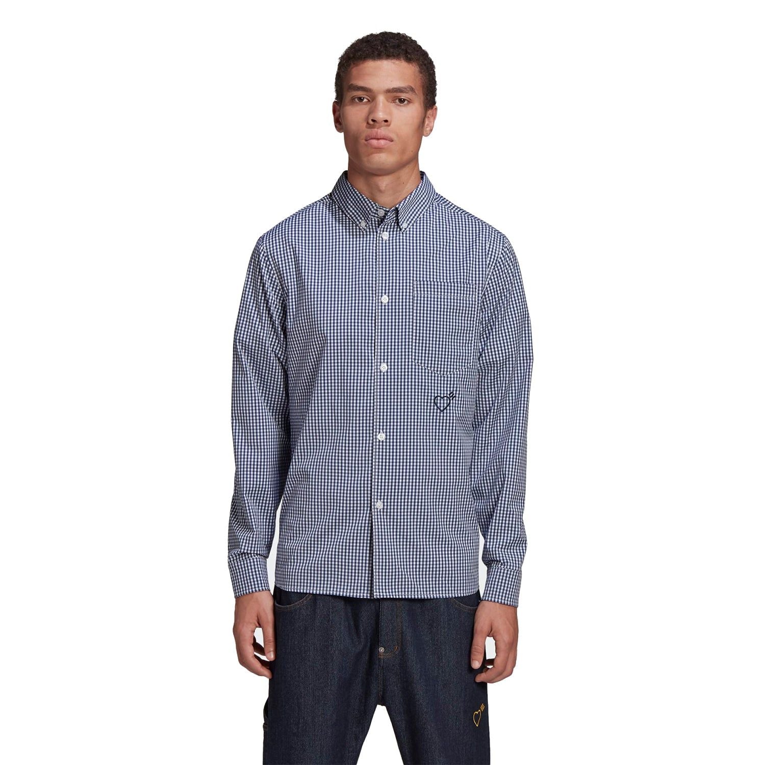 adidas Originals Human Made Long Sleeved Shirt - Blue - ViaductClothing -  -  