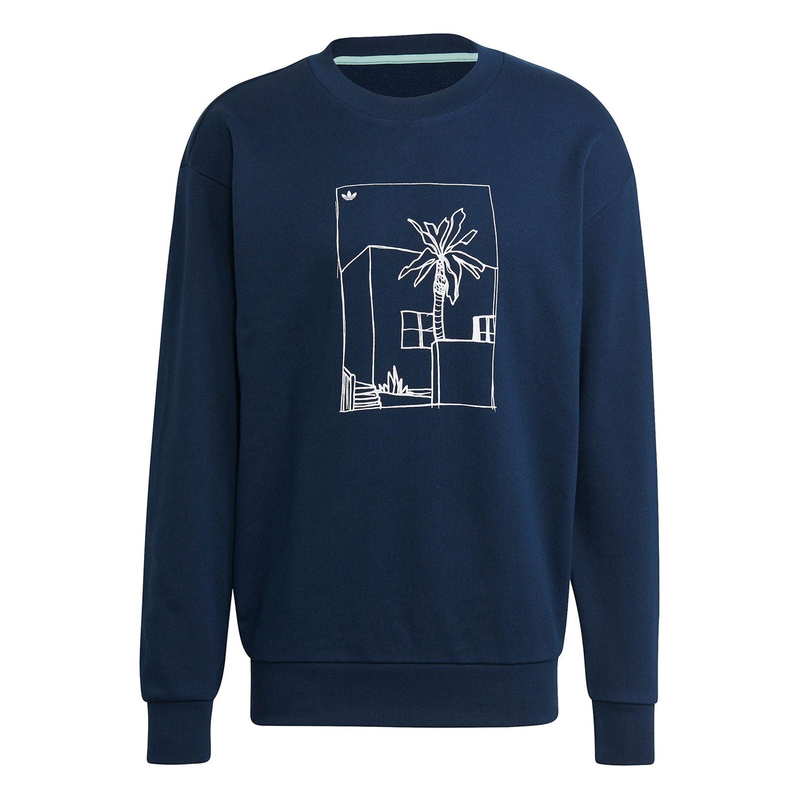 adidas Originals Linear Logo Crewneck - Navy - ViaductClothing -  -  