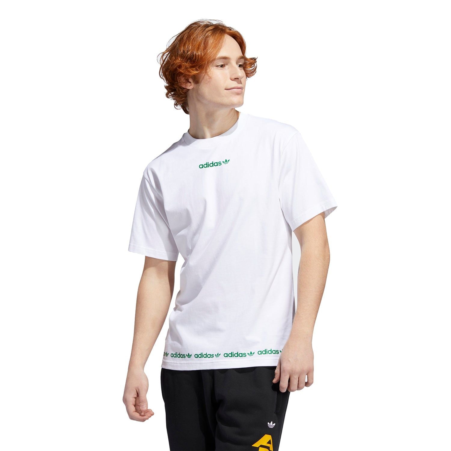 adidas Originals Linear Logo Repeat Short Sleeve Tee - White - ViaductClothing -  -  