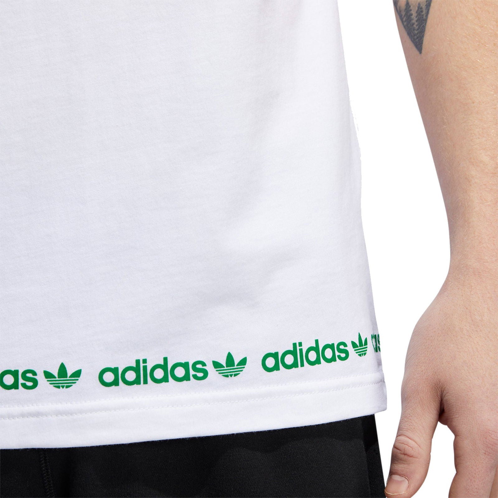 adidas Originals Linear Logo Repeat Short Sleeve Tee - White - ViaductClothing -  -  