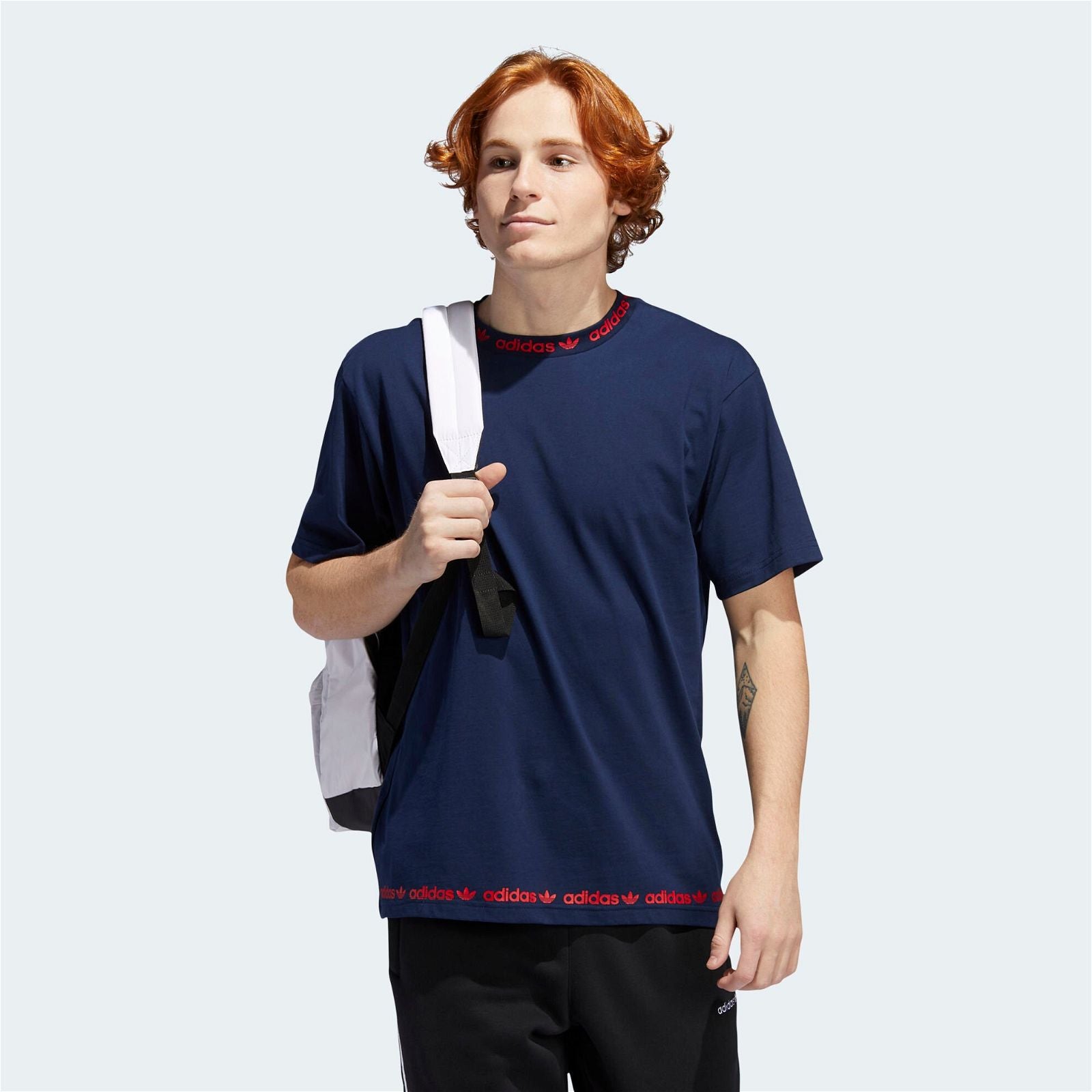 adidas Originals Linear Logo Repeat T-Shirt - Navy - ViaductClothing -  -  