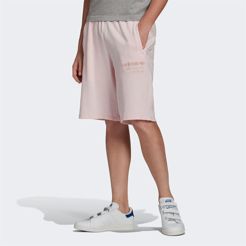 adidas Originals Linear Logo Sweat Shorts - Halo Pink - ViaductClothing -  -  