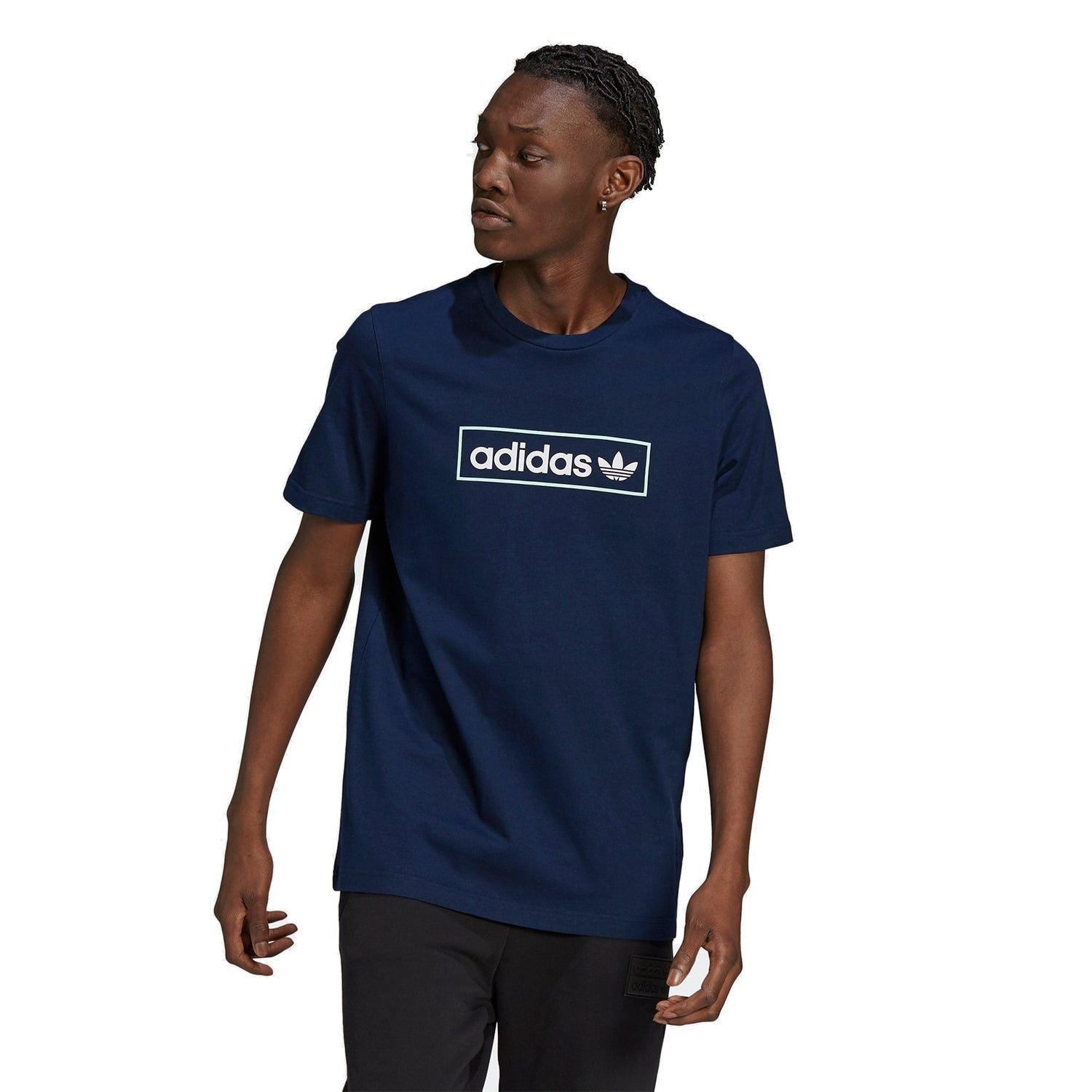 adidas Originals Linear Logo T-Shirt - Collegiate Navy - ViaductClothing -  -  