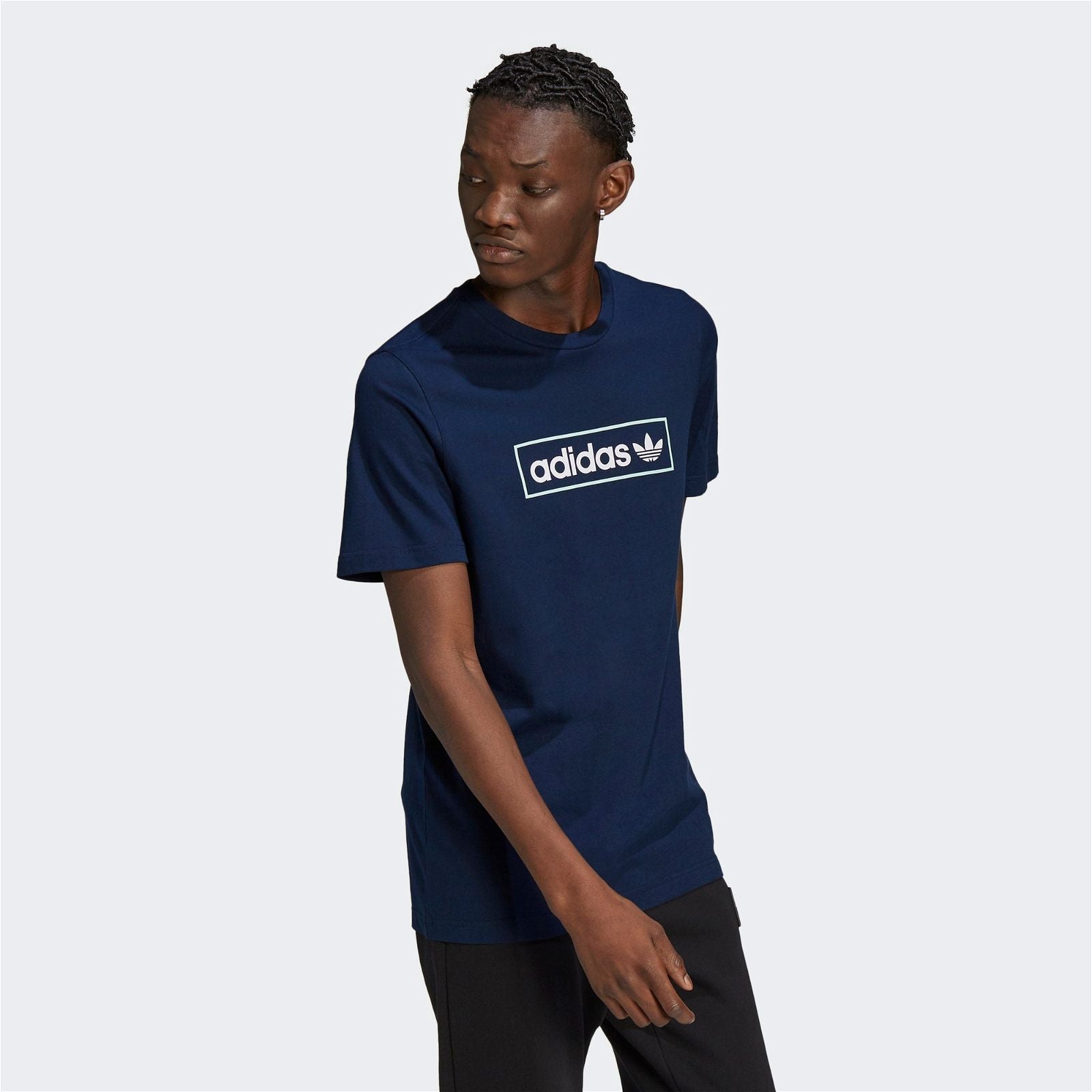 adidas Originals Linear Logo T-Shirt - Collegiate Navy - ViaductClothing -  -  