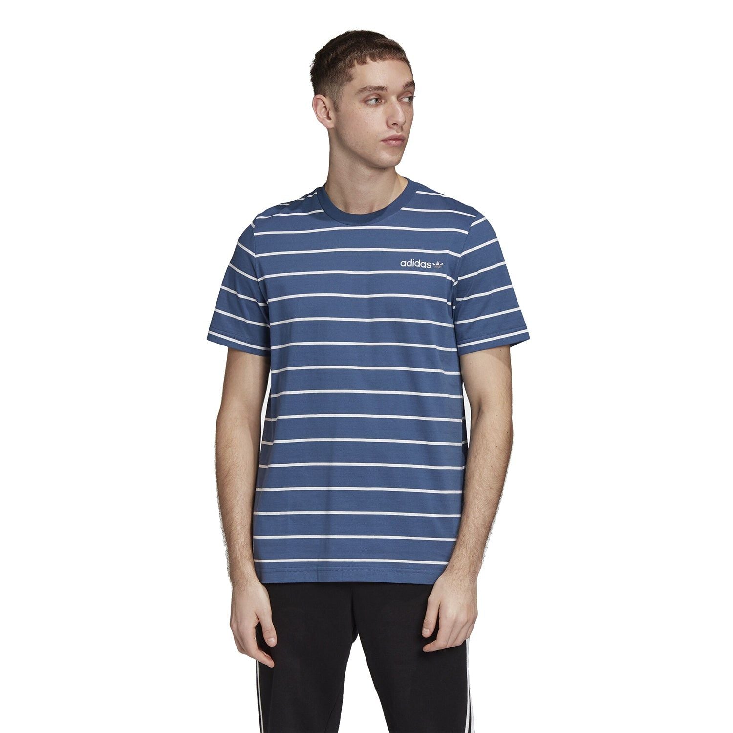 adidas Originals Linear Stripe T-Shirt - Blue - ViaductClothing -  -  