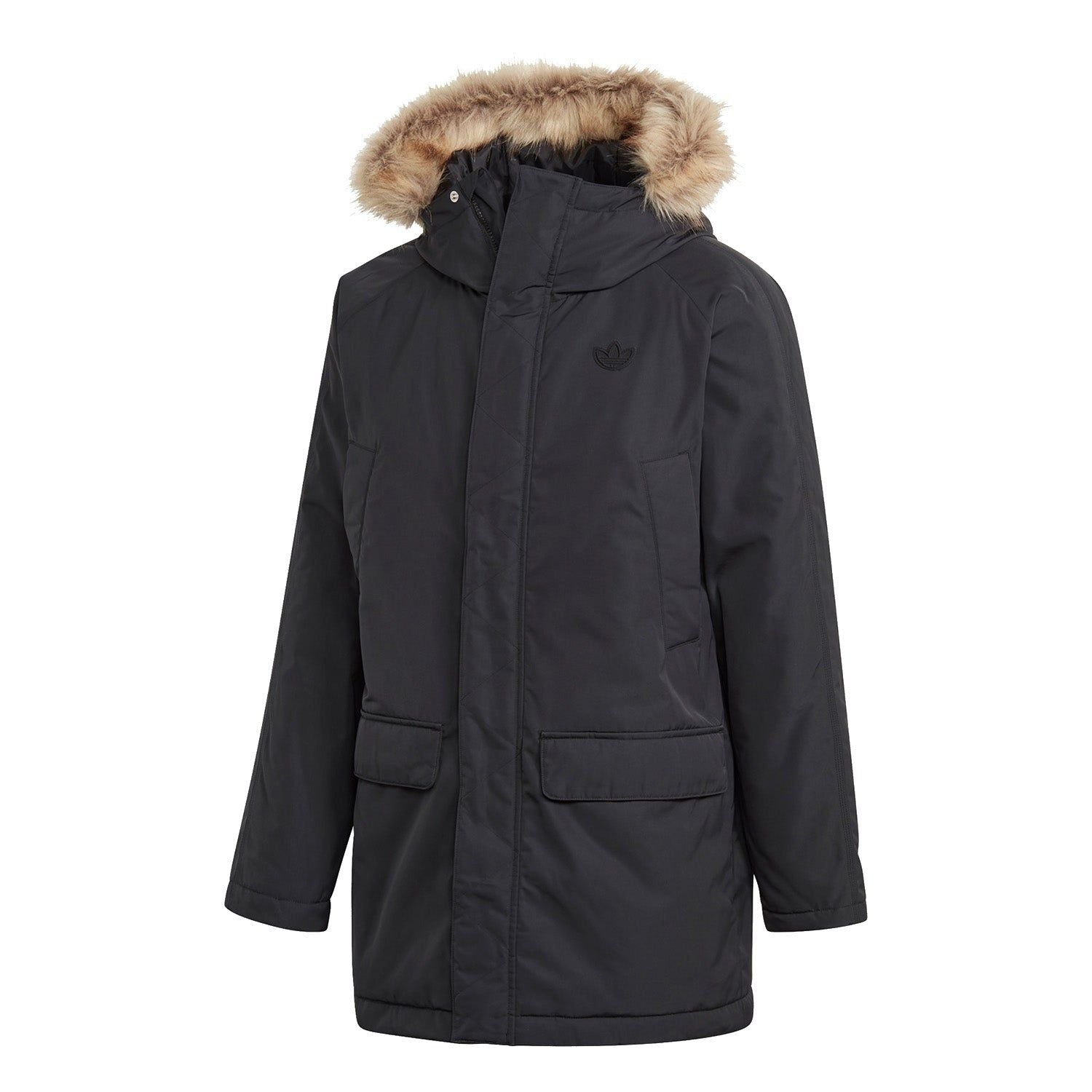 adidas Originals Long Fur Parka Coat - Black - ViaductClothing -  -  