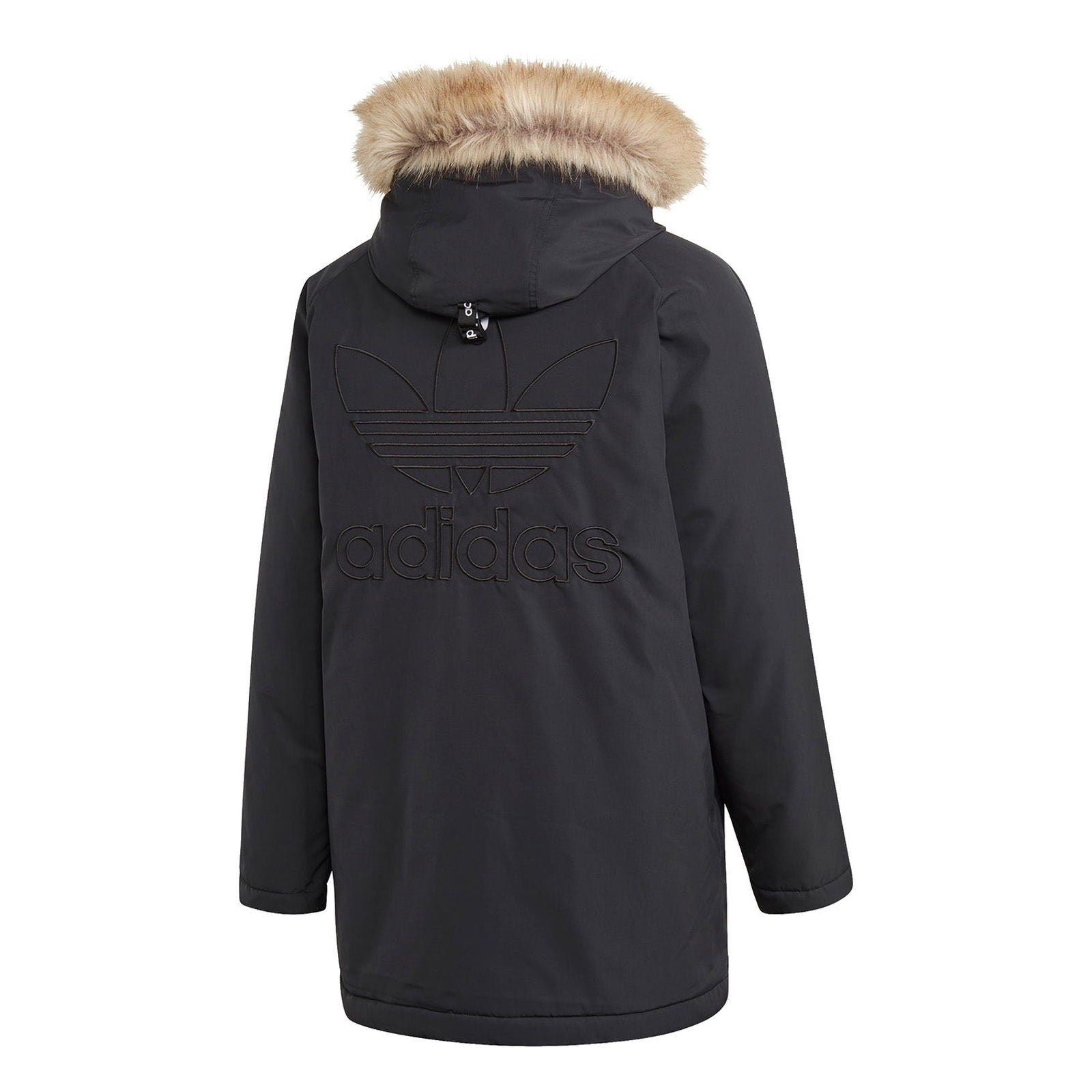 adidas Originals Long Fur Parka Coat - Black - ViaductClothing -  -  