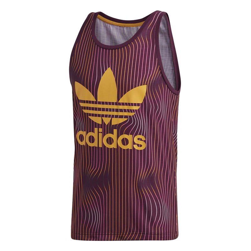 adidas Originals Men s Warped Stripes Tank Top Burgundy ViaductClothing
