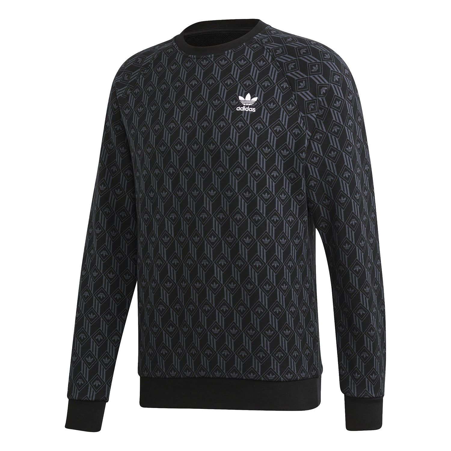 adidas Originals Monogram Crew Sweat - Black - ViaductClothing -  -  