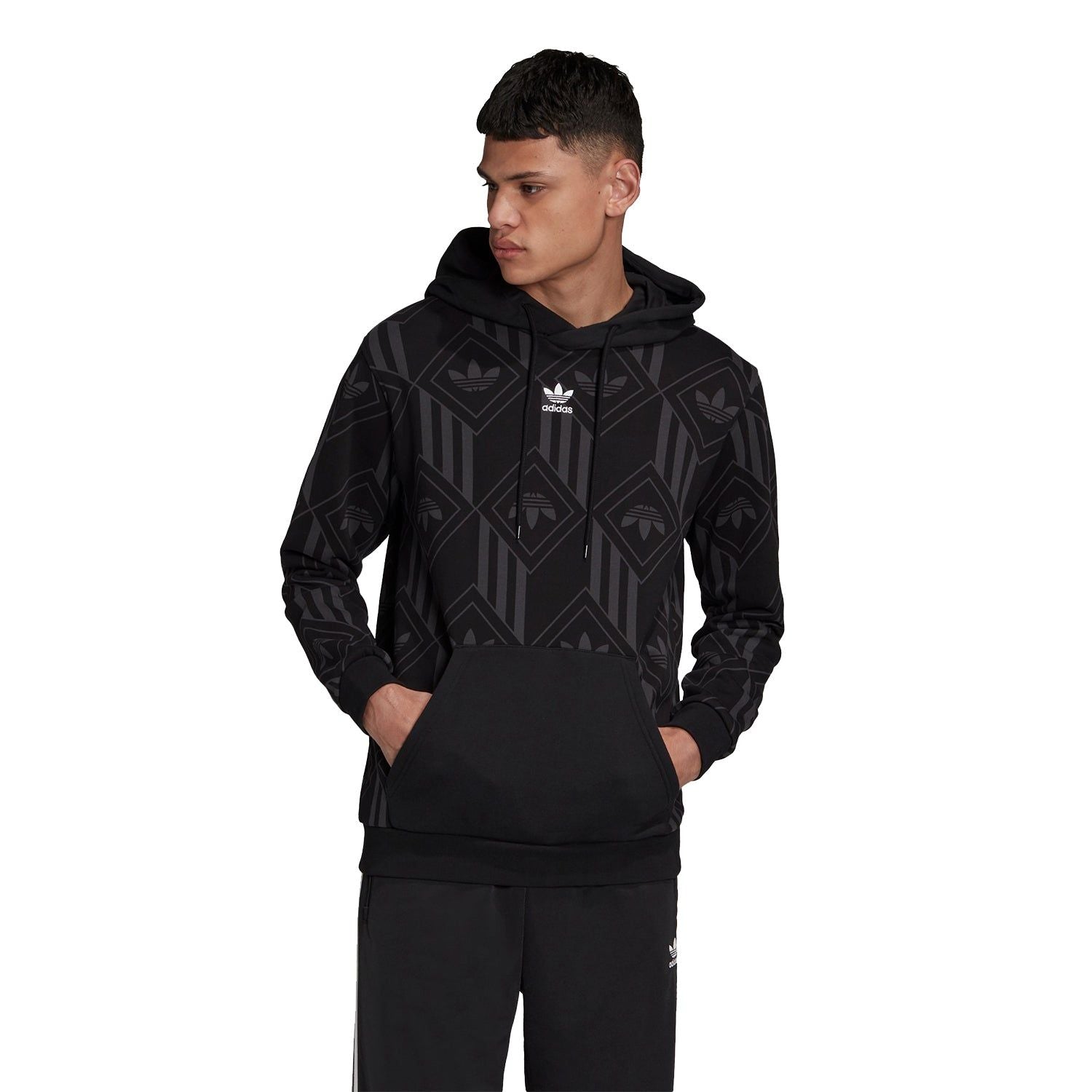 adidas Originals Monogram Hoodie - Black - ViaductClothing -  -  