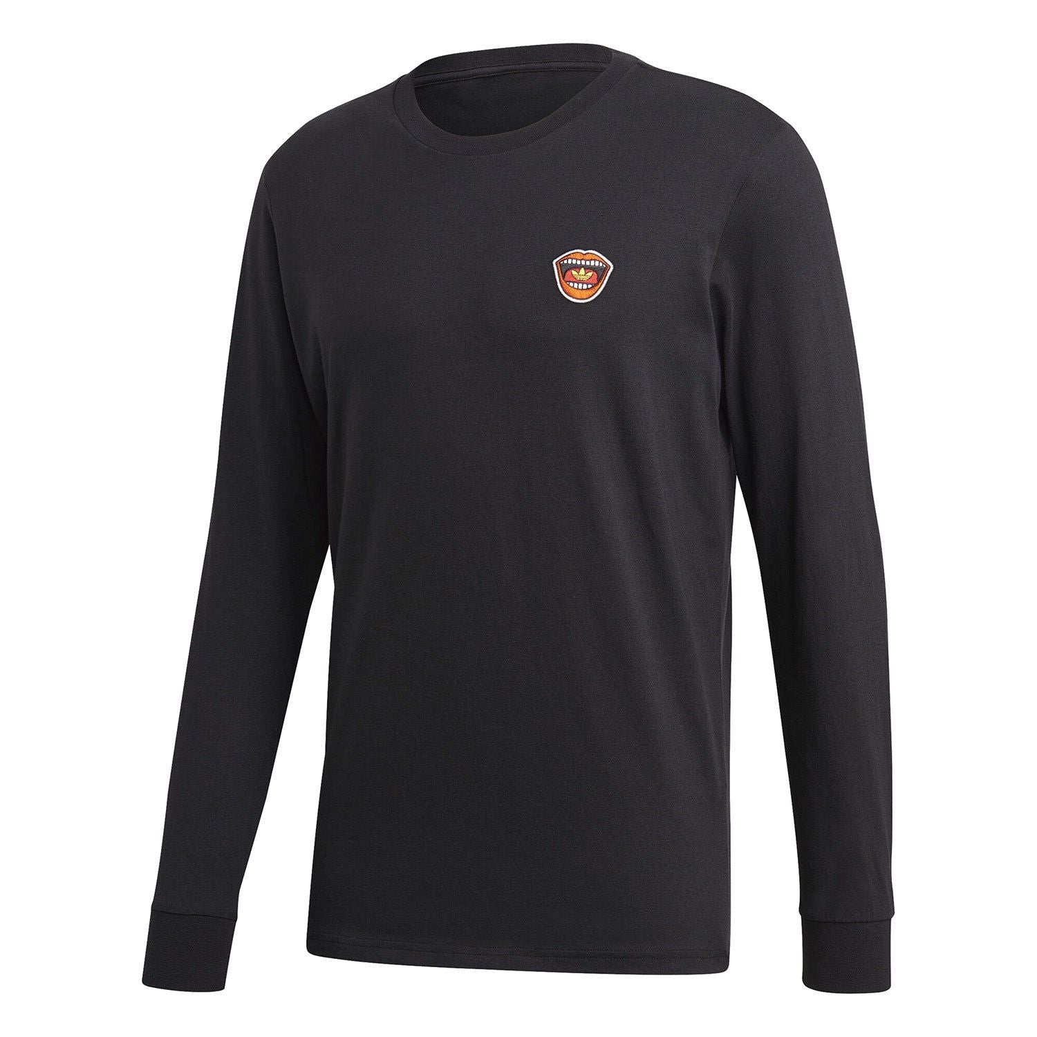 adidas Originals Mouth Mini Emblem Long Sleeve T Shirt - Black - ViaductClothing -  -  