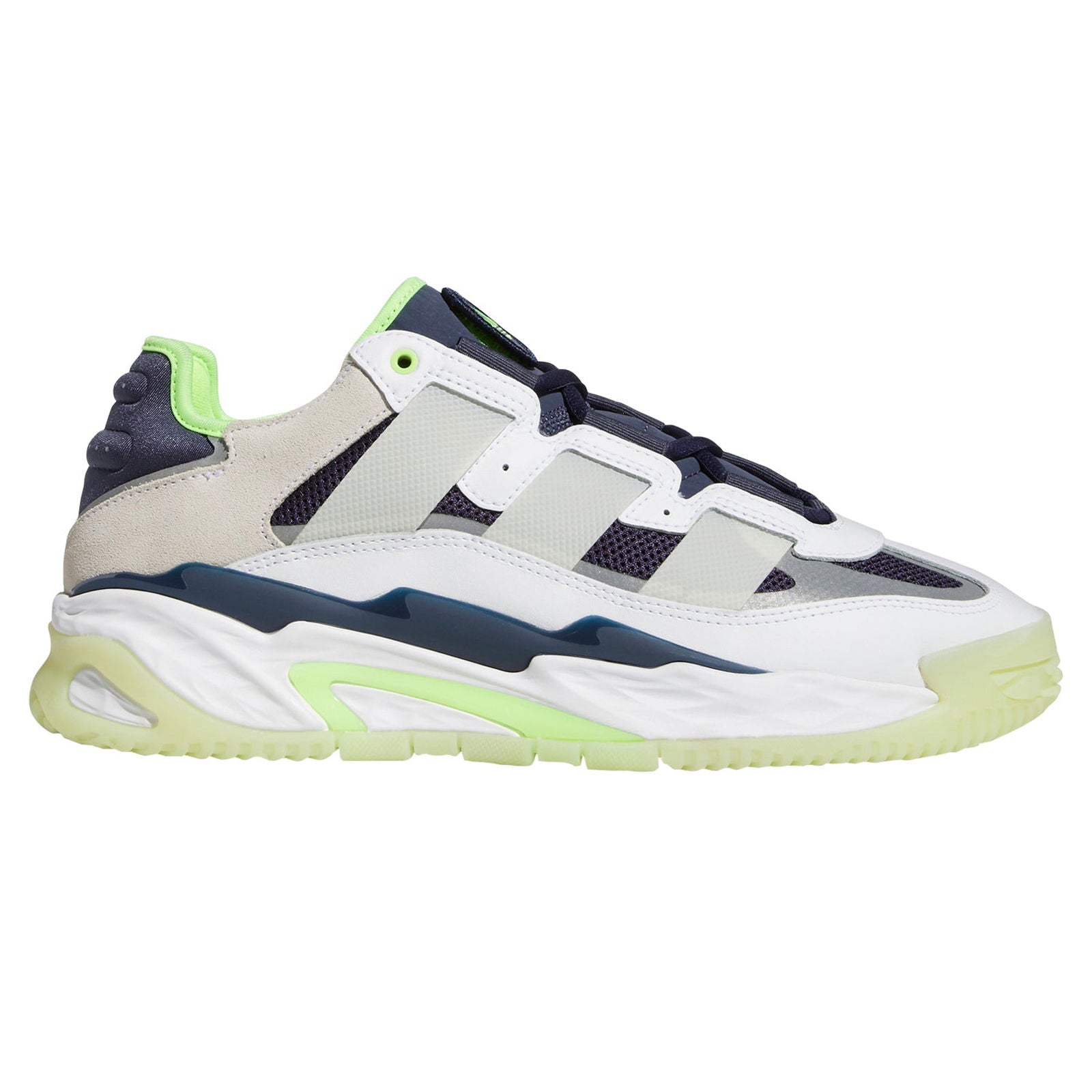 adidas Originals Niteball Shoes - White, Navy & Green - ViaductClothing -  -  