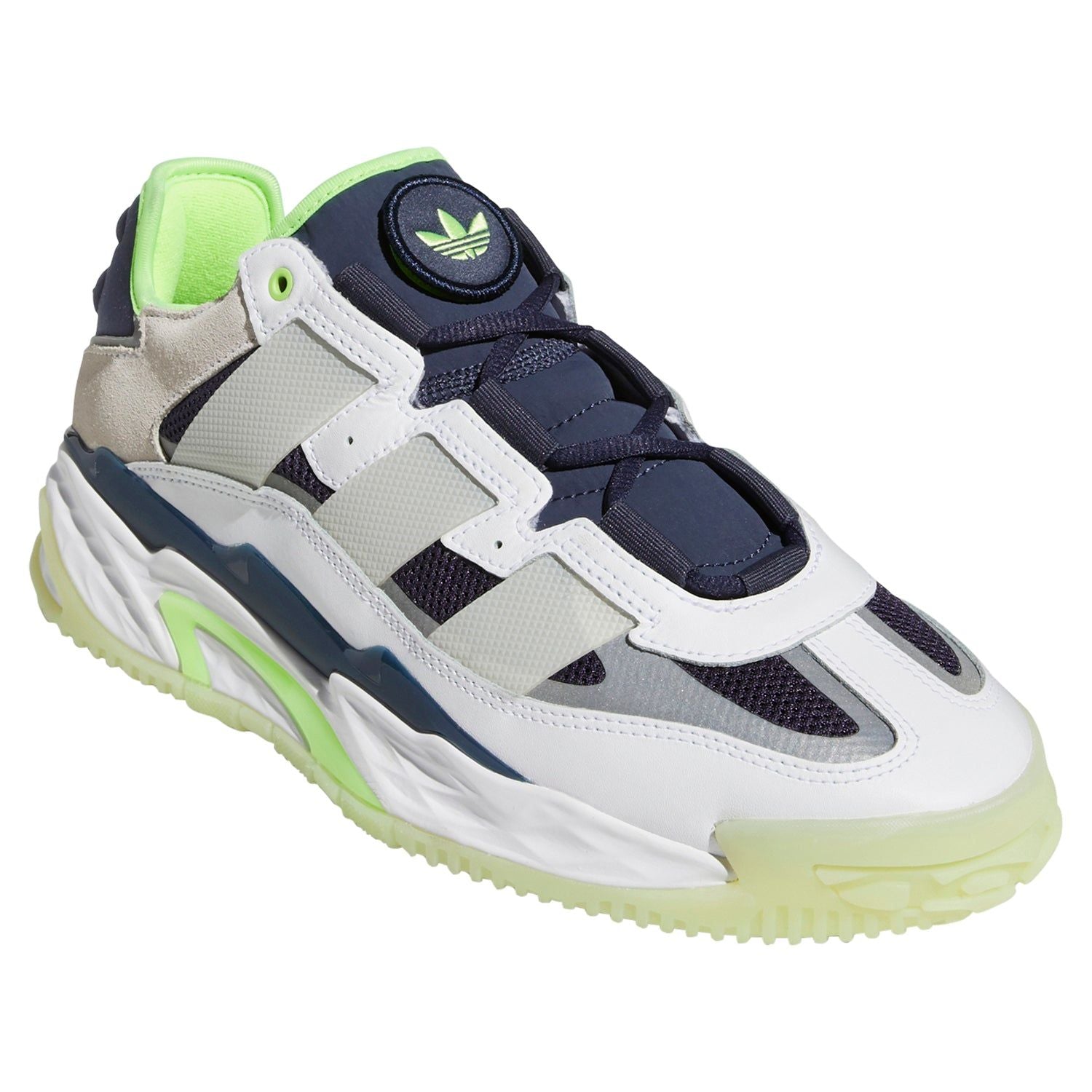 adidas Originals Niteball Shoes - White, Navy & Green - ViaductClothing -  -  