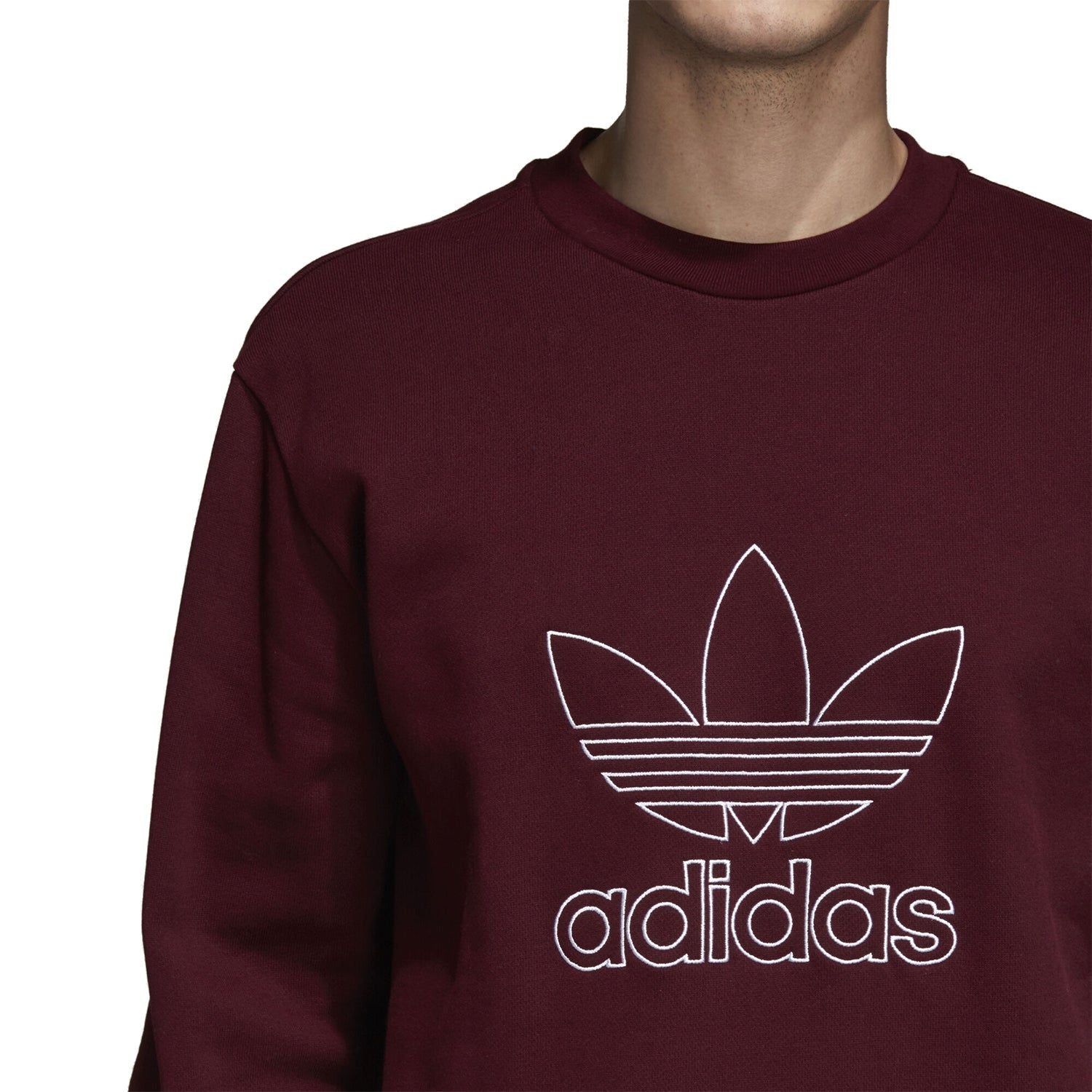 adidas Originals Outline Crew Sweatshirt - Maroon - ViaductClothing -  -  