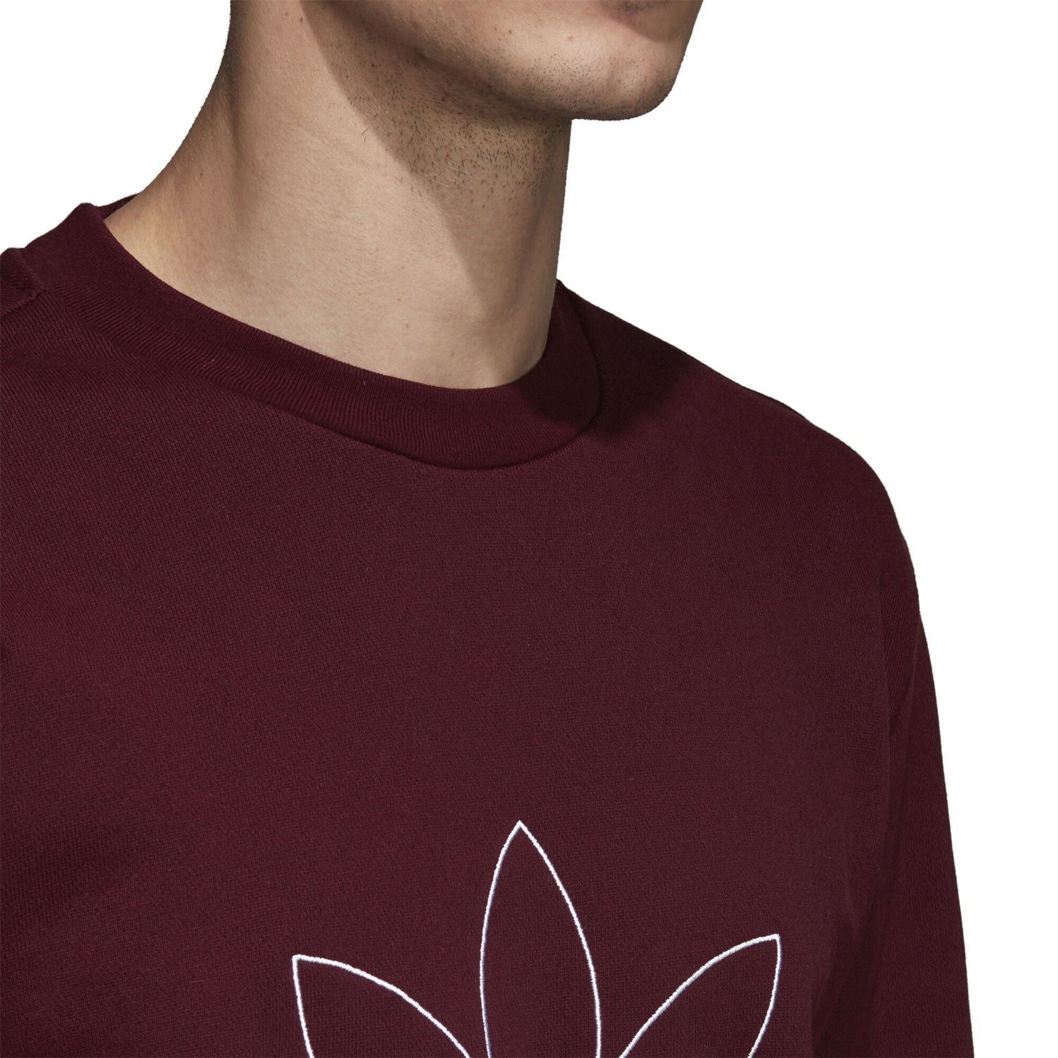 adidas Originals Outline Crew Sweatshirt - Maroon - ViaductClothing -  -  
