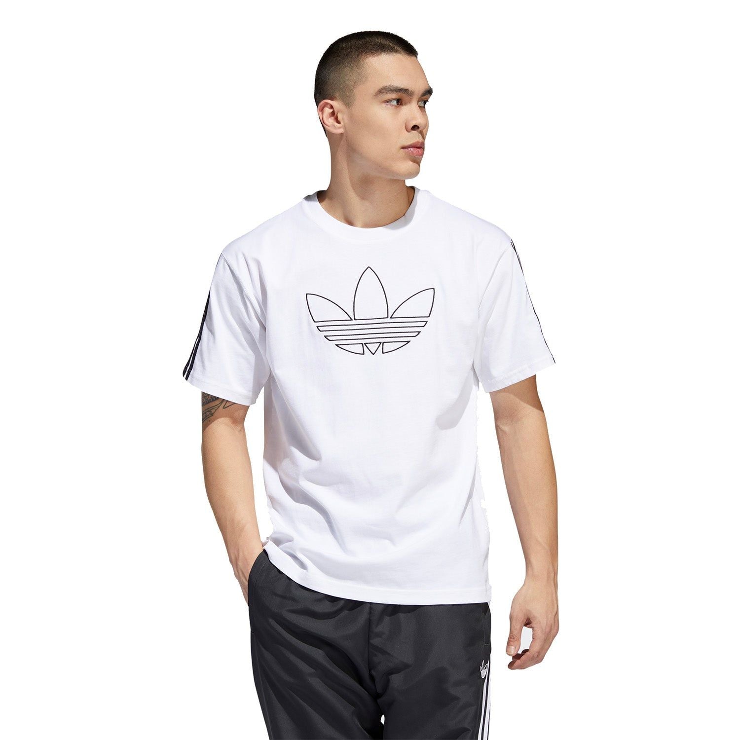 adidas Originals Outline Trefoil Tee - White - ViaductClothing -  -  