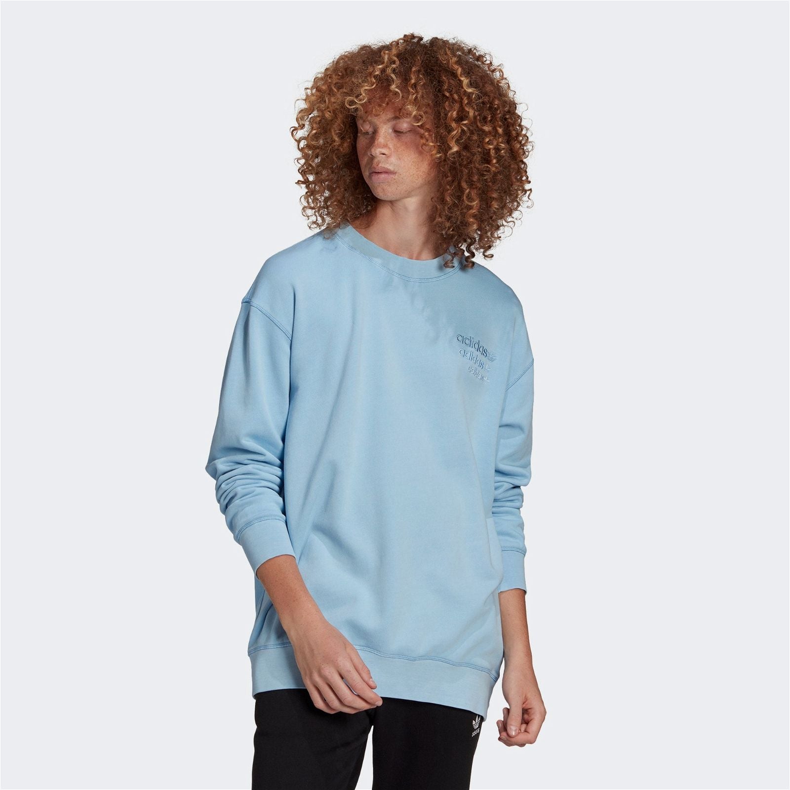 adidas Originals Overdyed Crew Sweatshirt - Blue - ViaductClothing -  -  