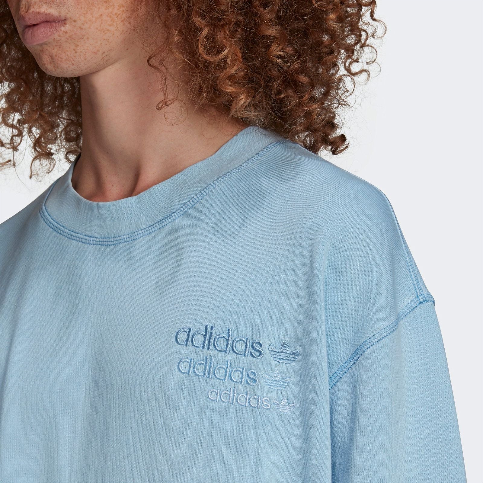 adidas Originals Overdyed Crew Sweatshirt - Blue - ViaductClothing -  -  
