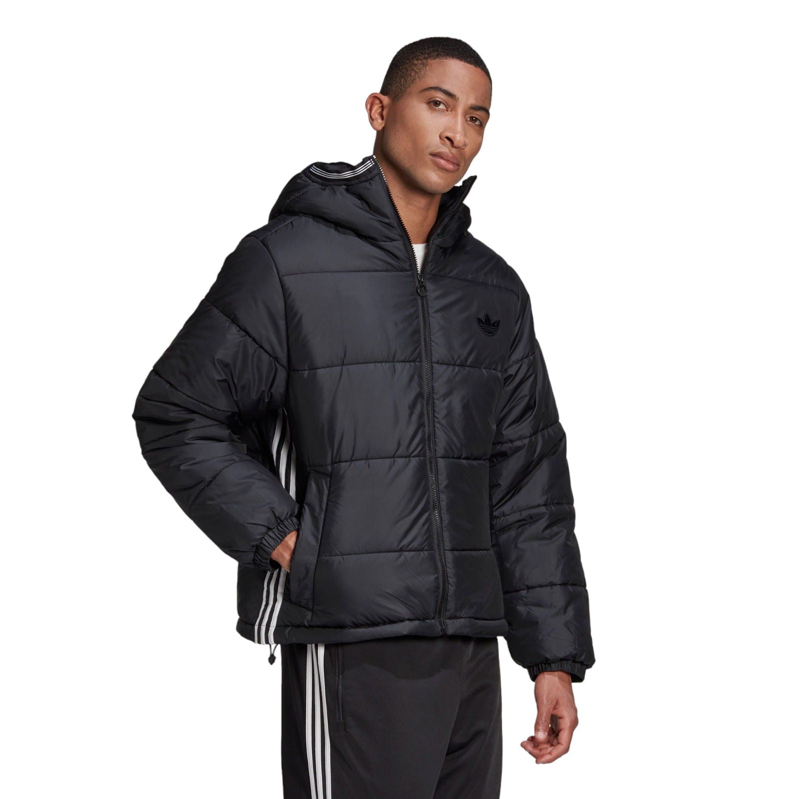 adidas Originals Padded Hooded Puffer Jacket - Black - ViaductClothing -  -  