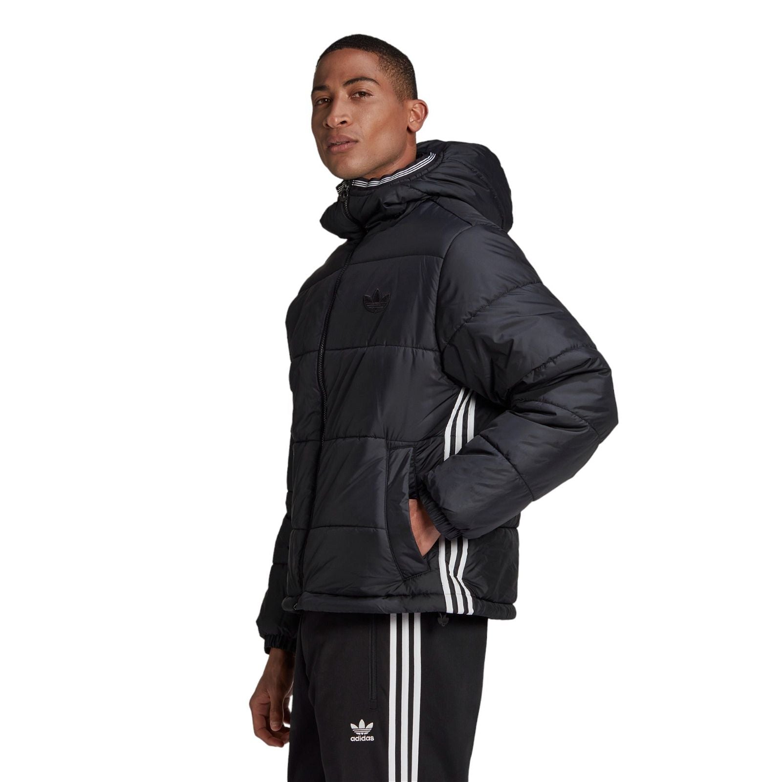 adidas Originals Padded Hooded Puffer Jacket - Black - ViaductClothing -  -  