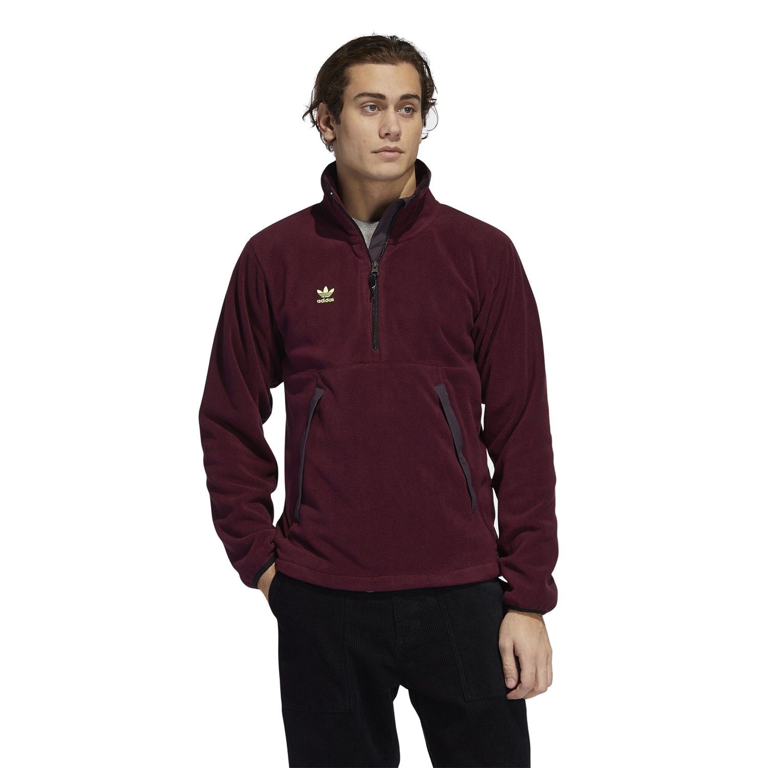 adidas Originals Polar Anorak Fleece Jacket - Burgundy - ViaductClothing -  -  