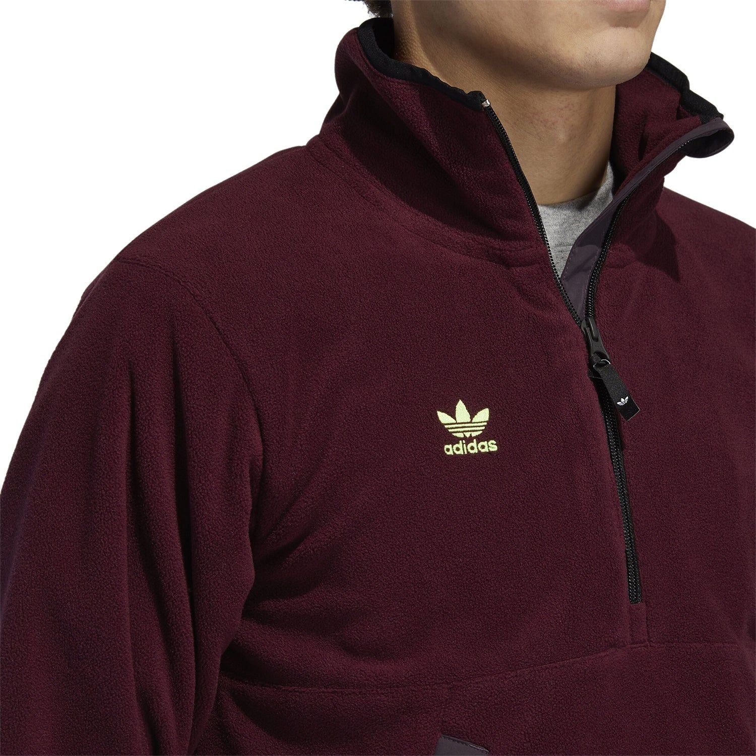 adidas Originals Polar Anorak Fleece Jacket - Burgundy - ViaductClothing -  -  
