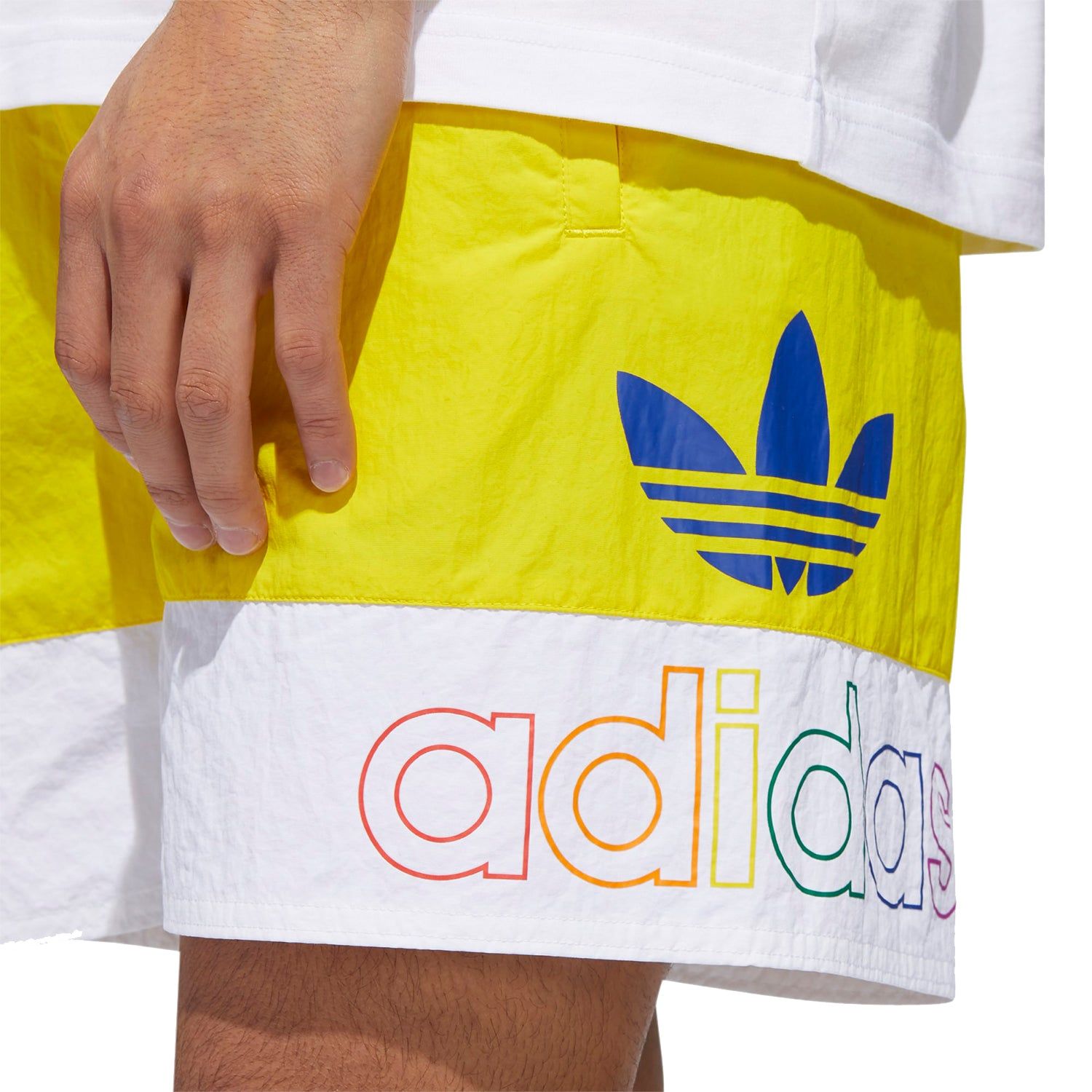adidas Originals Pride Freestyle Woven Shorts - Yellow - ViaductClothing -  -  