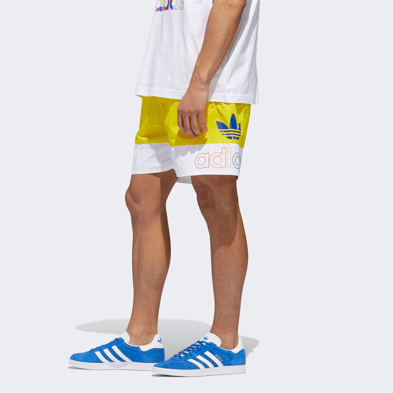 adidas Originals Pride Freestyle Woven Shorts - Yellow - ViaductClothing -  -  