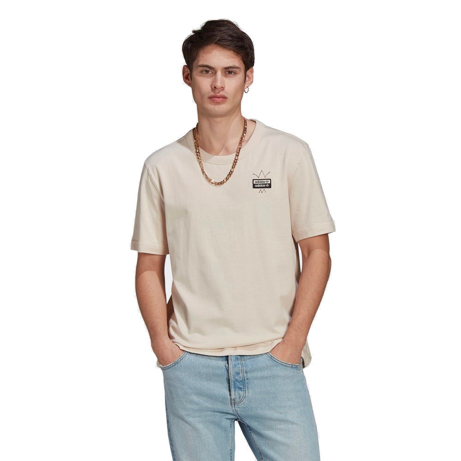 adidas Originals R.Y.V. Abstract Trefoil Tee - Beige - ViaductClothing -  -  