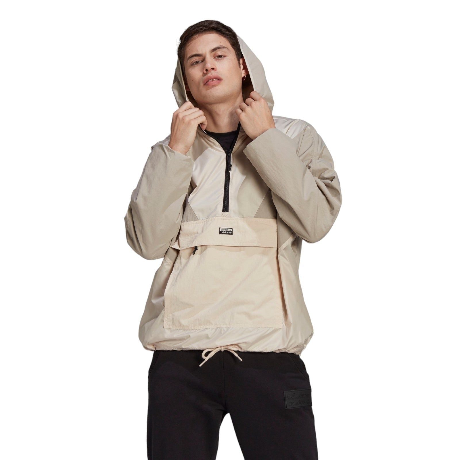 adidas Originals R.Y.V. V-Line Woven Windbreaker - Beige - ViaductClothing -  -  