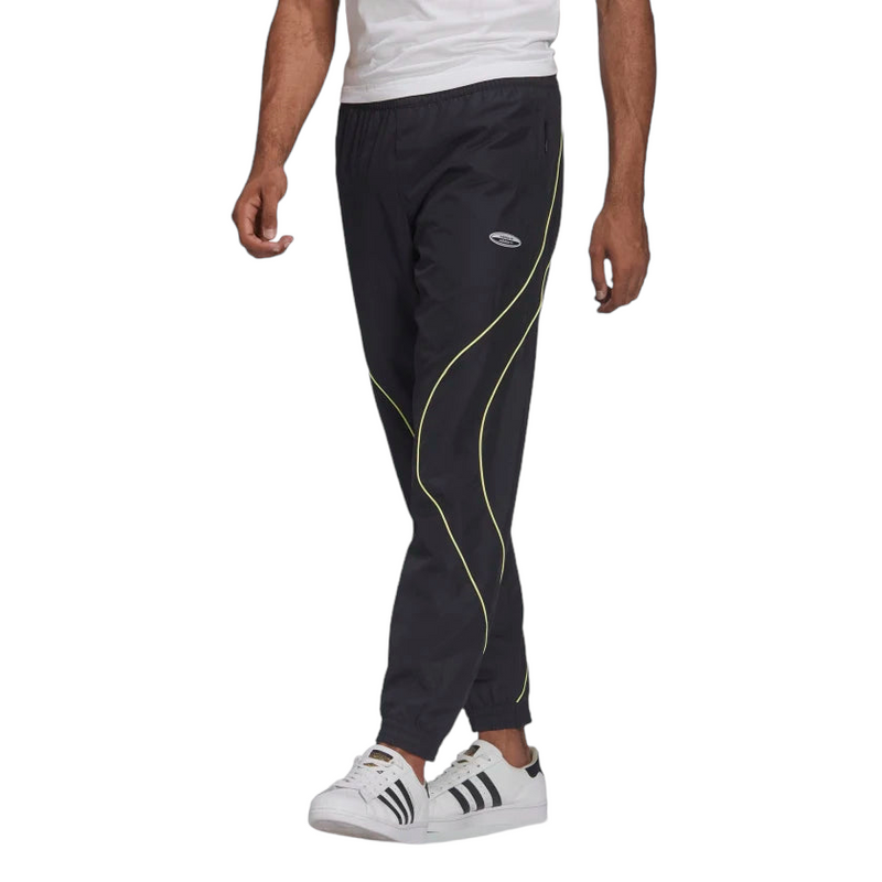 Adidas black polyester lycra trackpants new arrivals