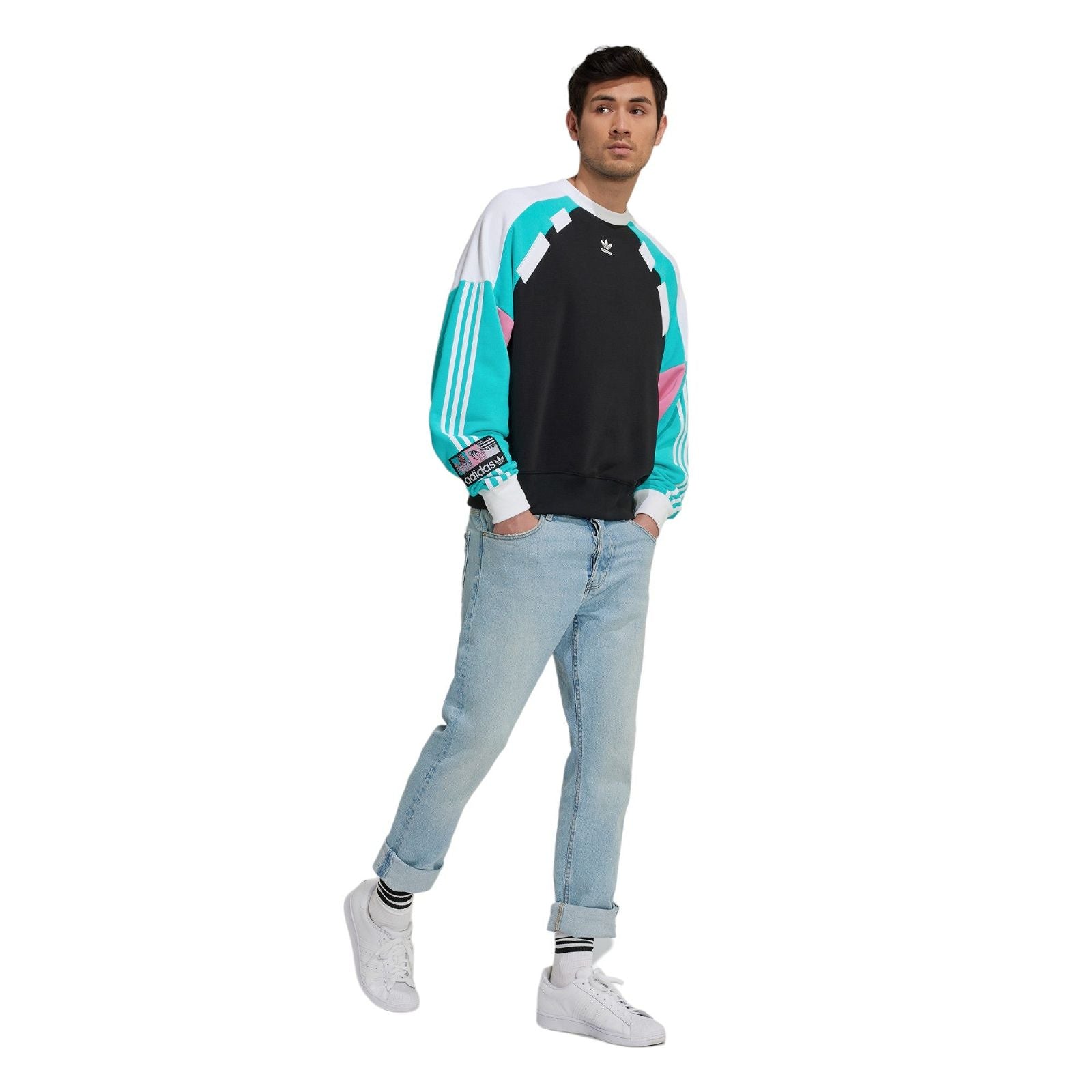 adidas Originals Retro Crew Sweatshirt (Gender Neutral) - Black - ViaductClothing -  -  