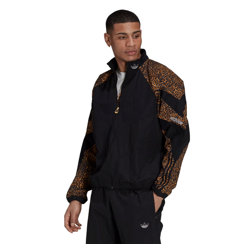 adidas Originals SPRT Animal Print Shark Woven Track Jacket Black ViaductClothing