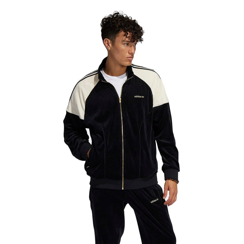 adidas Originals SPRT Firebird Velour Track Top Black H31244 ViaductClothing