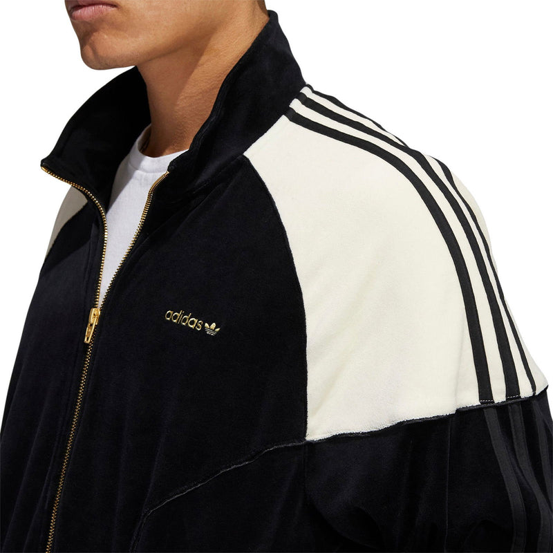 Adidas velour jacket black online