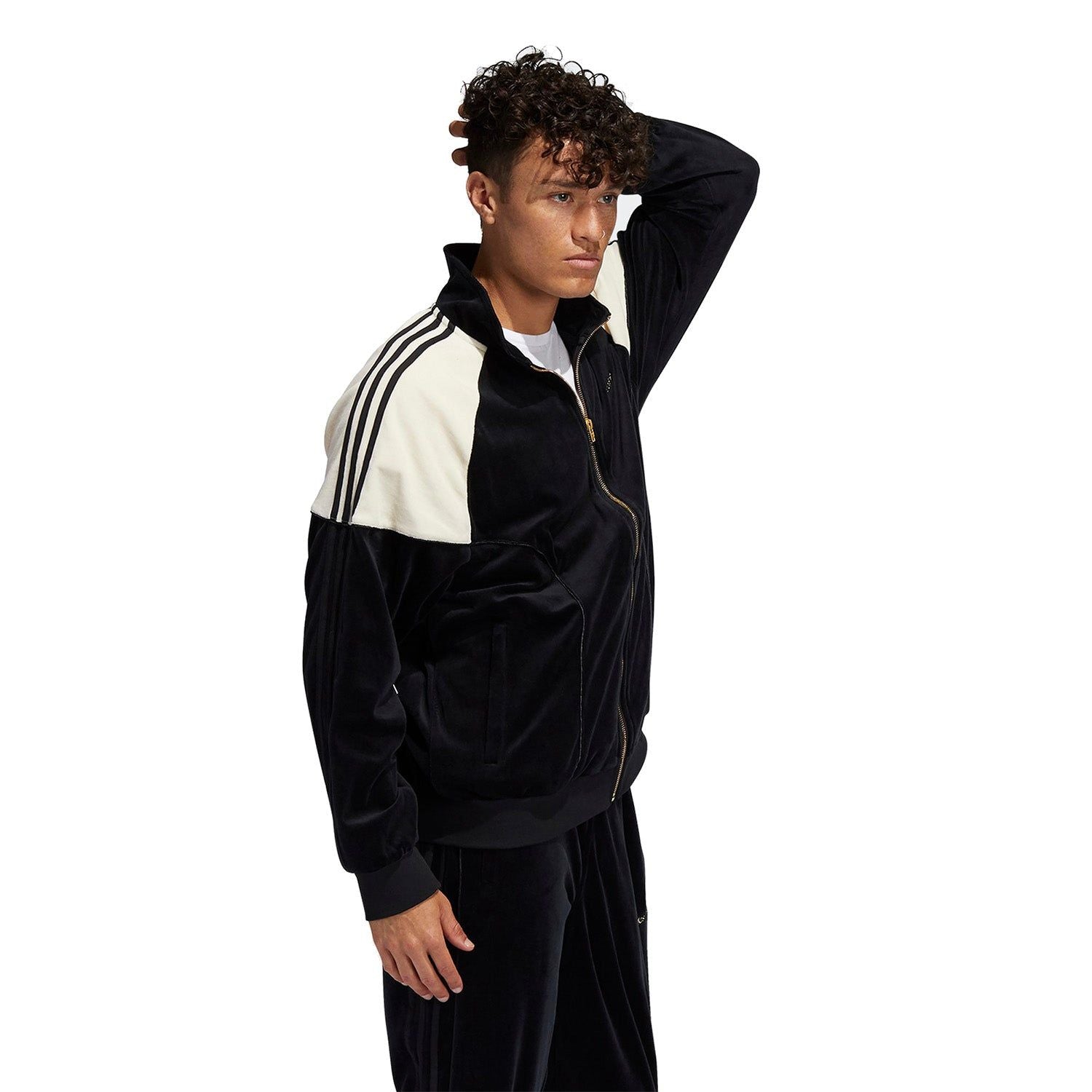 adidas Originals SPRT Firebird Velour Track Top - Black - ViaductClothing -  -  