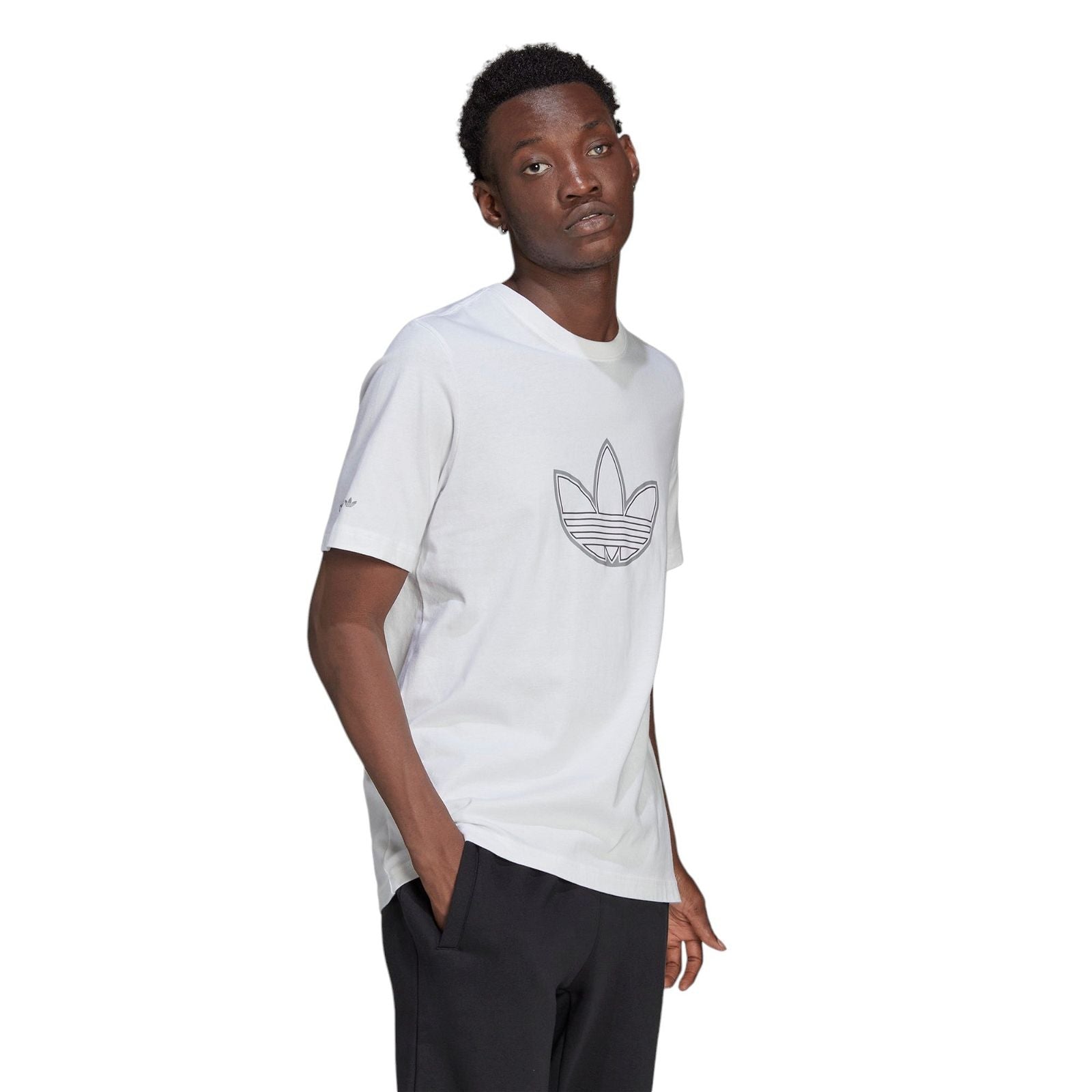 adidas Originals SPRT Outline Logo Tee - White - ViaductClothing -  -  