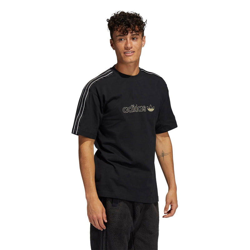 adidas Originals SPRT Shadow 3-Stripes Tee - Black - ViaductClothing -  -  