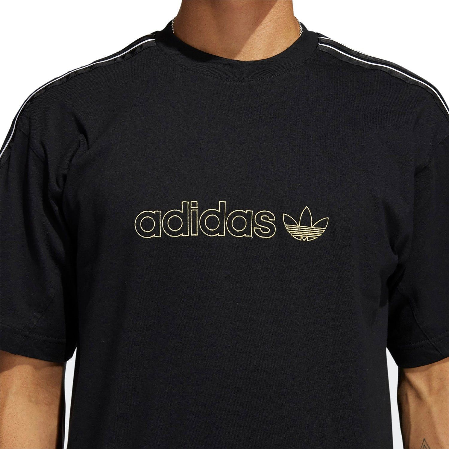 adidas Originals SPRT Shadow 3-Stripes Tee - Black - ViaductClothing -  -  