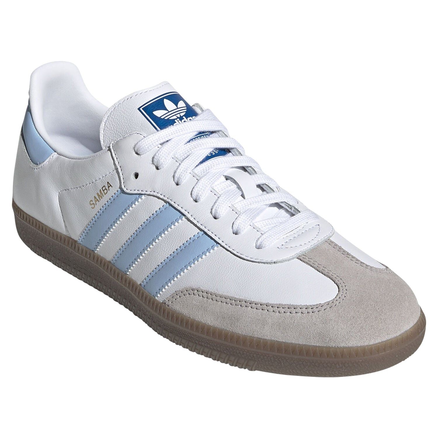 adidas Originals Samba OG Trainers - White & Sky Blue - ViaductClothing -  -  