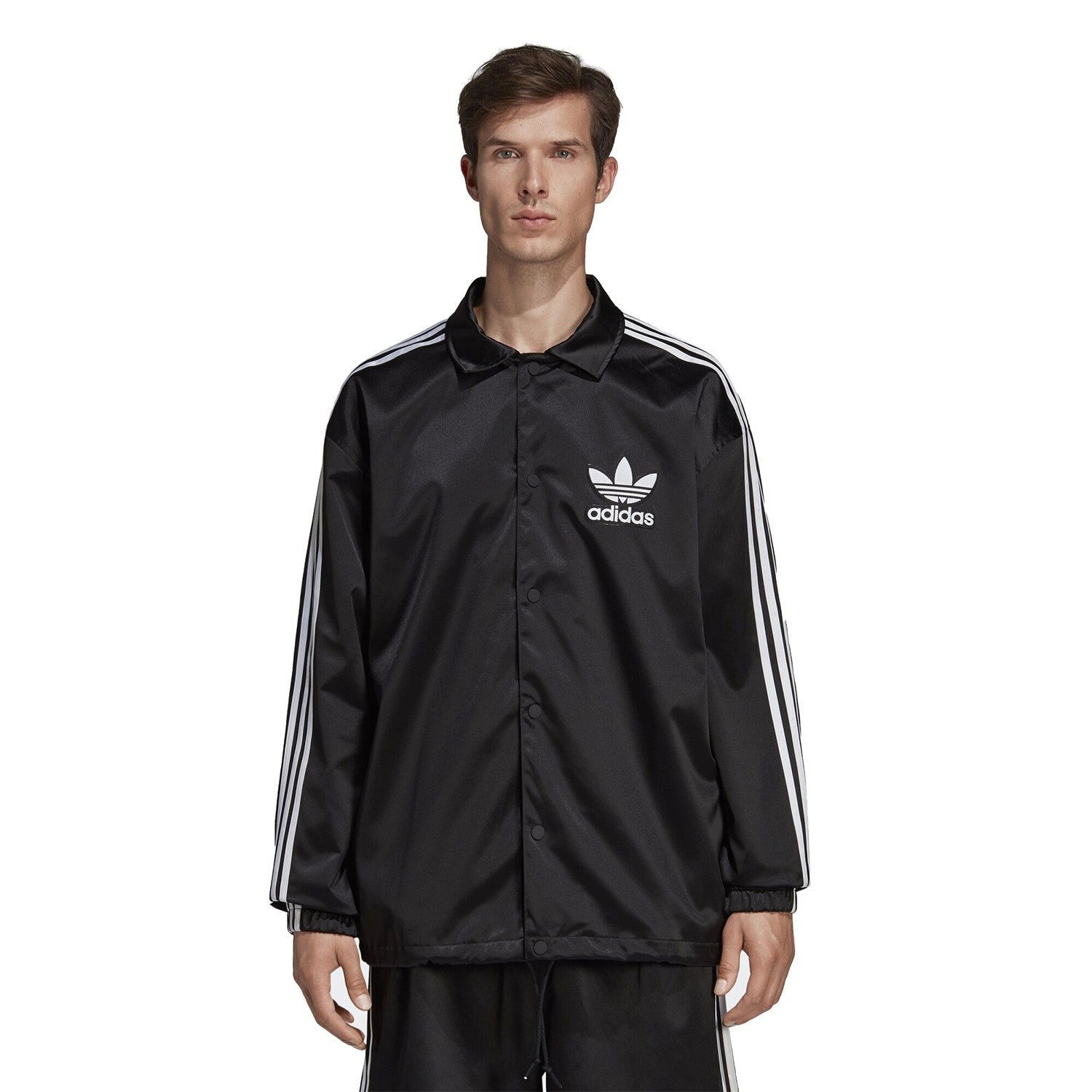 adidas Originals Satin Coach Jacket - Black - ViaductClothing -  -  