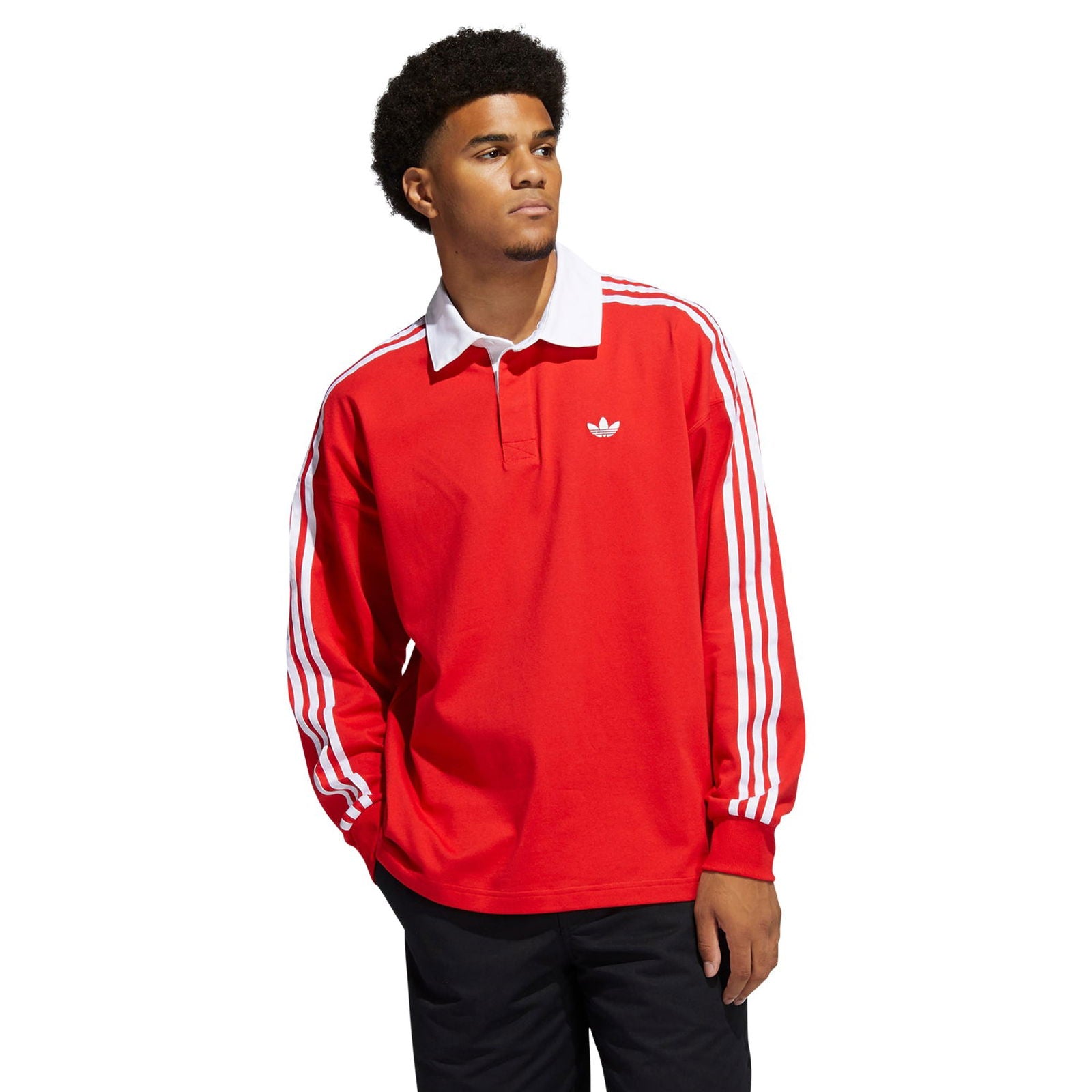 adidas Originals Solid Rugby Jersey - Red - ViaductClothing -  -  