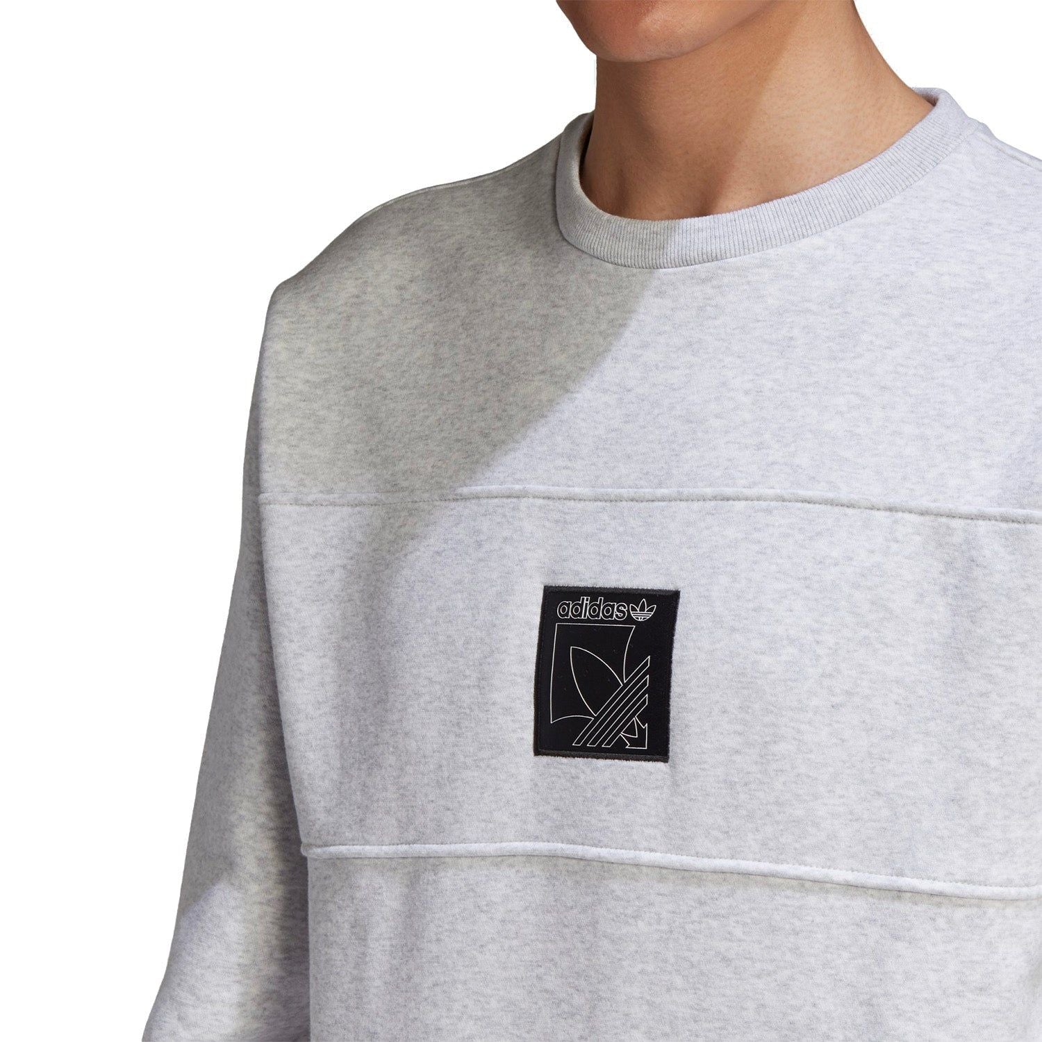 adidas Originals Spirit Icon Crew Sweatshirt - Light Grey Heather - ViaductClothing -  -  